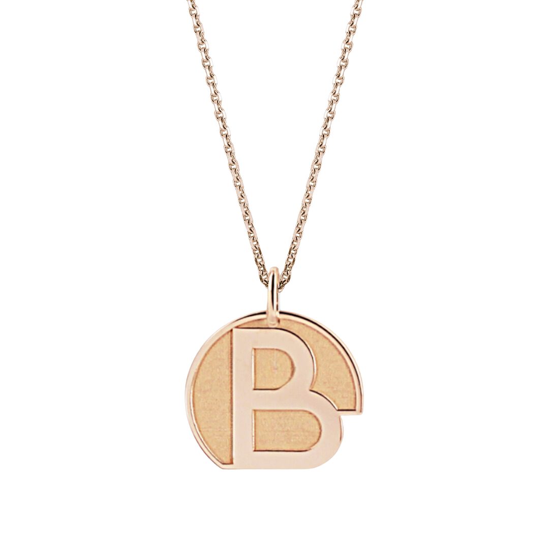 Pendentif lettre B or 18 carats OR ROSE