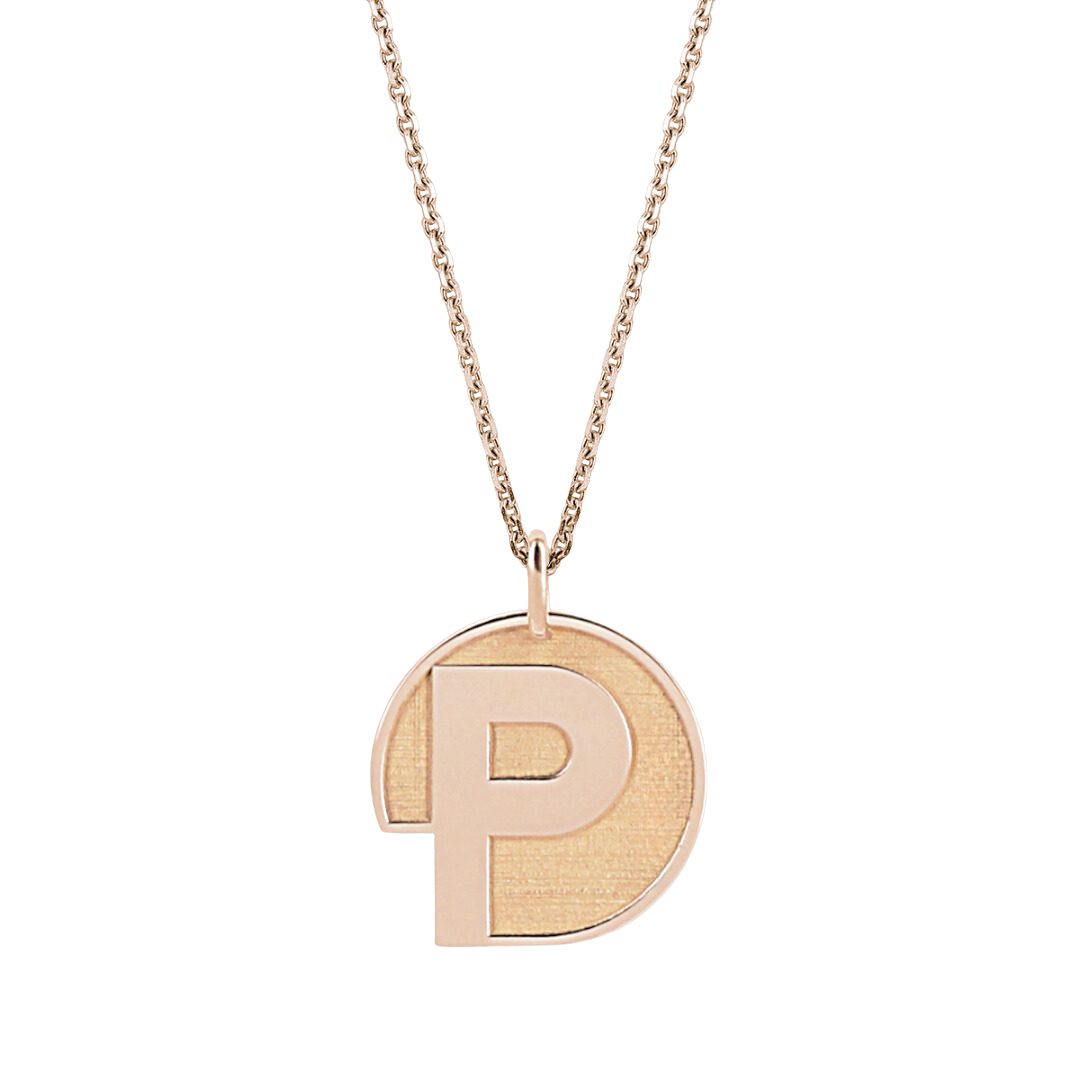 Pendentif lettre P or 18 carats OR ROSE