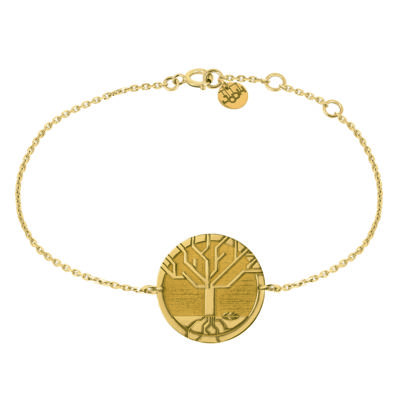 bracelet chaine arbre de vie en or jaune