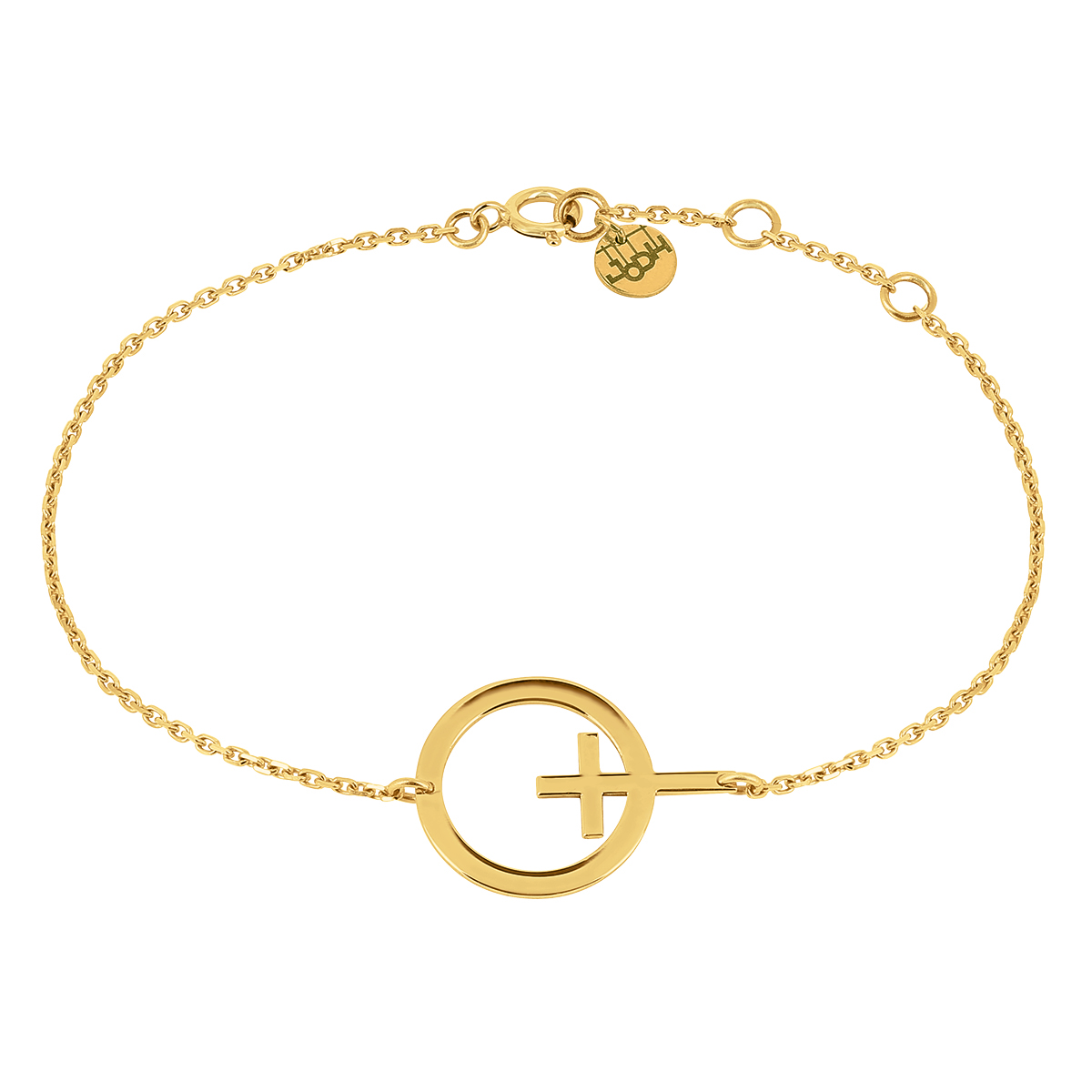 bracelet chaine croix céleste en or jaune