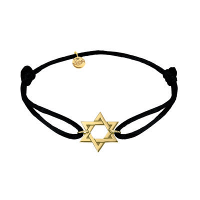 bracelet cordon étoile de david or jaune