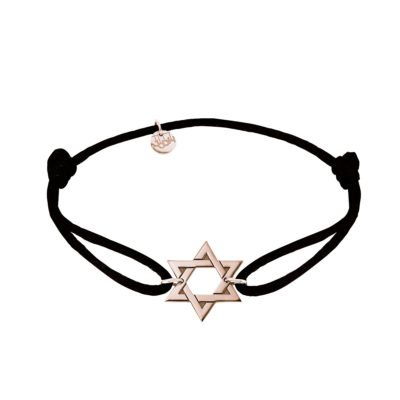 bracelet cordon étoile de david or rose