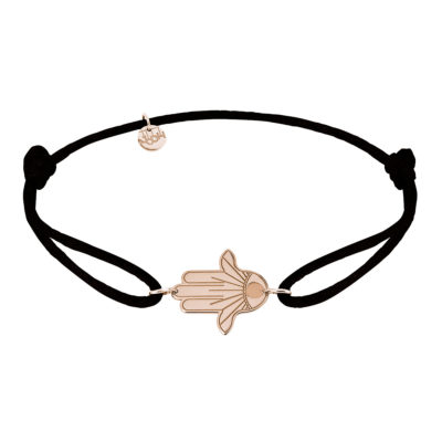 bracelet cordon main de fatma or rose