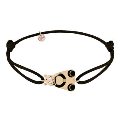 bracelet cordon panda en or rose